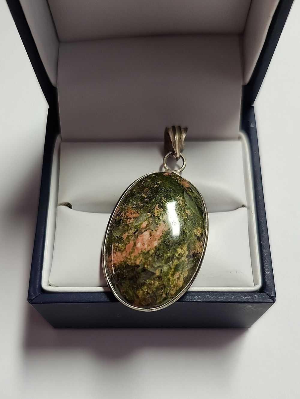 Sterling Silver Unakite Stone Pendant 925